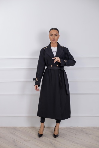 Тренчкот Granat.Furs черный