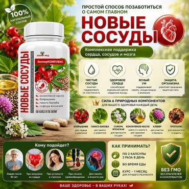 Хелпер Мед ХЕЛПЕРКОМПЛЕКС НОВЫЕ СОСУДЫ капсулы 60 шт