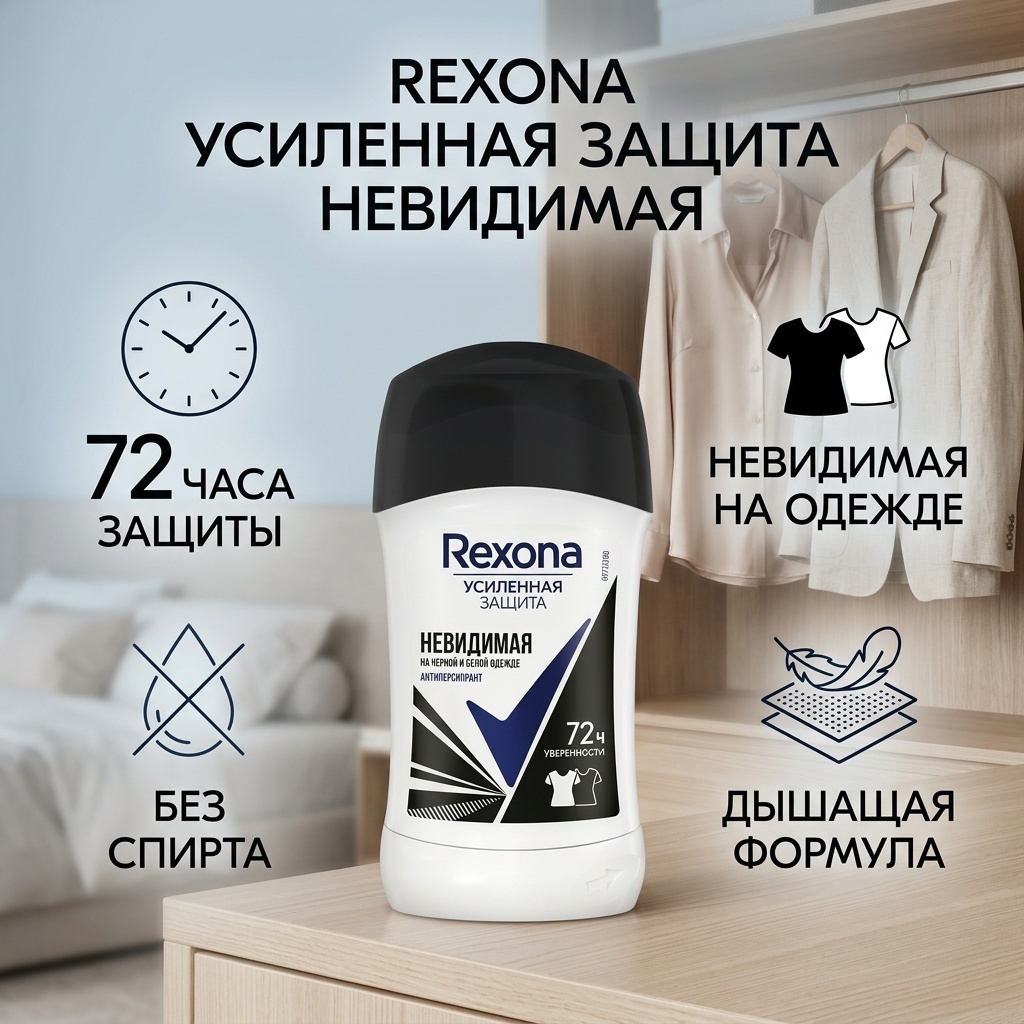 Rexona Усиленная Защита Невидимая антиперспирант для женщин 40 мл