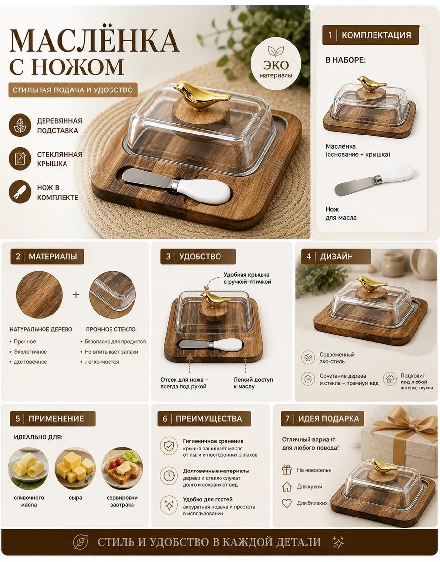 Лимонница 528074641 прямоугольная 1 шт, бамбук