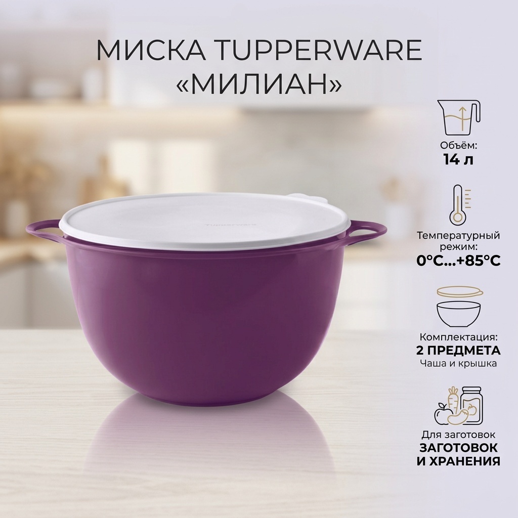 Миска Tupperware Базовая коллекция 38.5х38.5 см, пластик, 2 шт