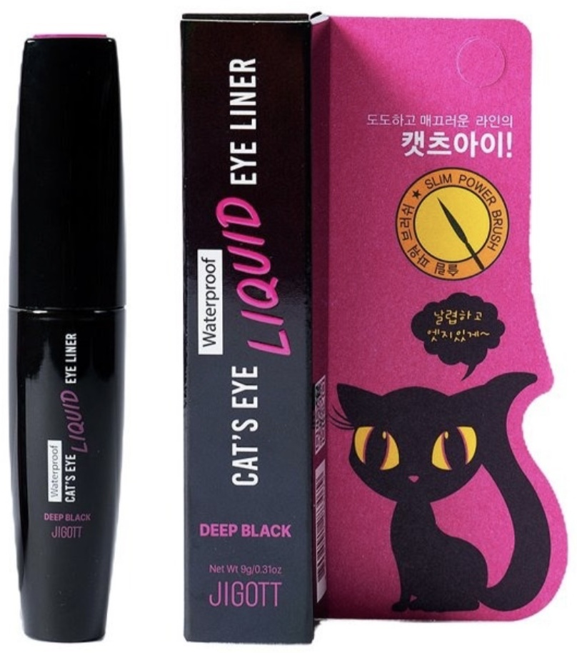 JIGOTT Cat’s eye liquid eyeliner подводка-фломастер черный Глубокий черный