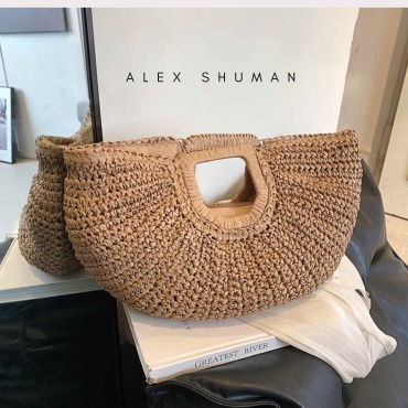 Сумка шоппер ALEX SHUMAN рафия коричневый, светло-коричневый