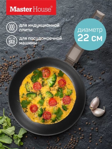 Сковорода Master House 22 см с антипригарным покрытием, алюминий