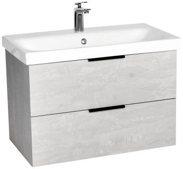 Тумба с раковиной Viant VBER80MDC-T2YP, 76.6x52x44.1 см, светло серый