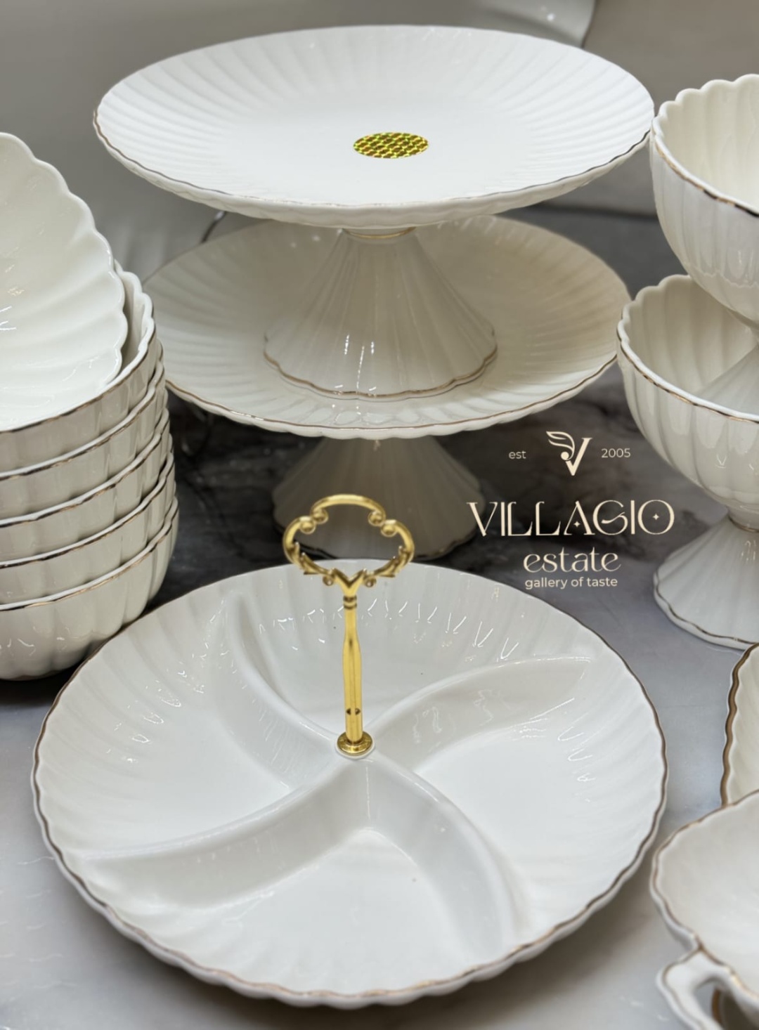 Сервиз на 12 персон VILLAGIO , предметов: 50, чайно-столовый, фарфор, костяной фарфор