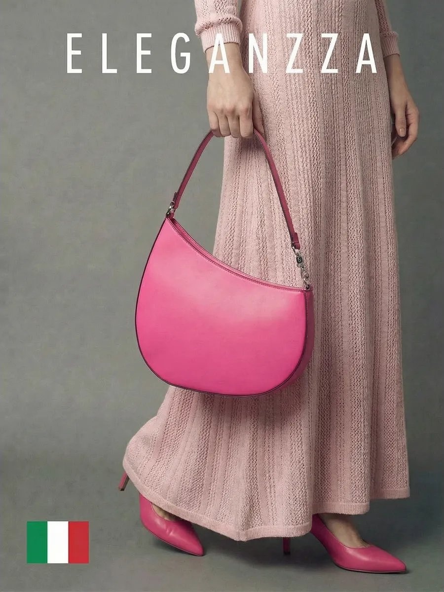 Сумка тоут ELEGANZZA натуральная кожа фуксия