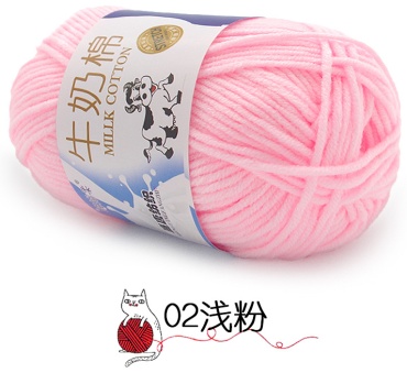 Моток MILLK COTTON Пряжа Молочная 02 Нежно-розовый 100 м 50 г
