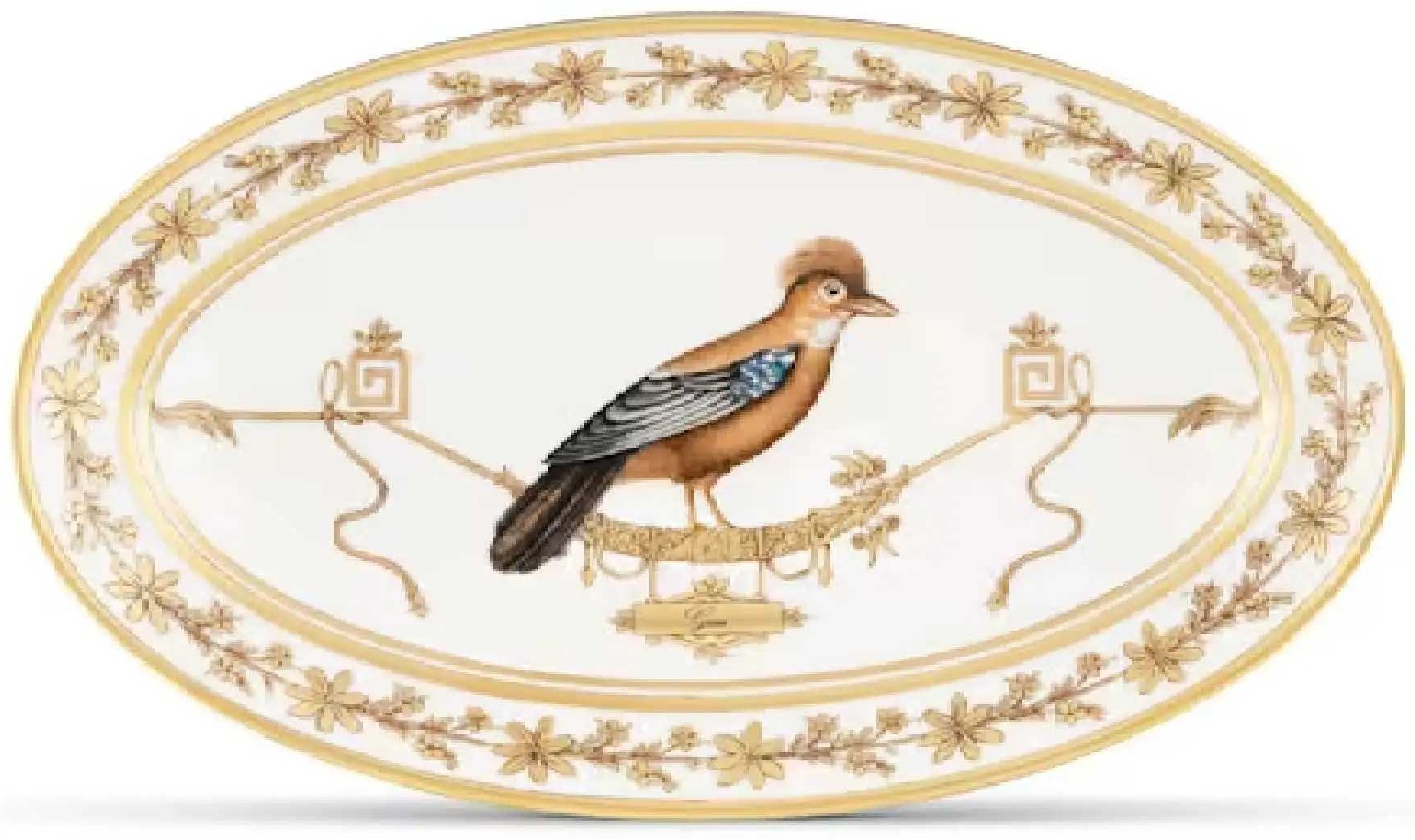 Блюдо Ginori 1735 Volière 34х24.5 см, фарфор, 1 шт