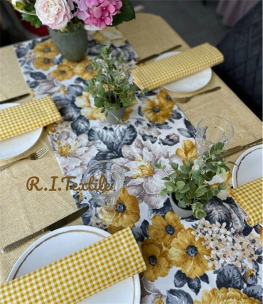 Дорожка на стол R.I.Textile 400x50 см, полиэстер, хлопок, дак, 1 шт
