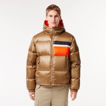 Пуховик LACOSTE коричневый