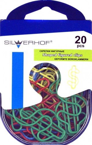 Скрепки Silwerhof 493008, 20 шт, 2 мм, мультиколор