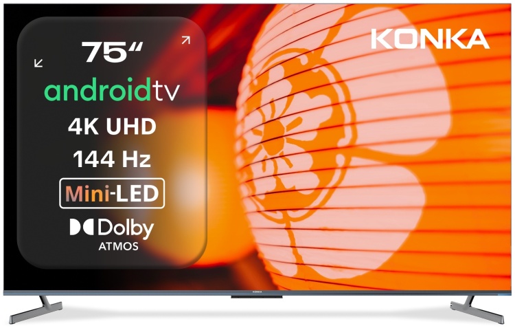 Телевизор KONKA KT75-Q809GB 191 см черный