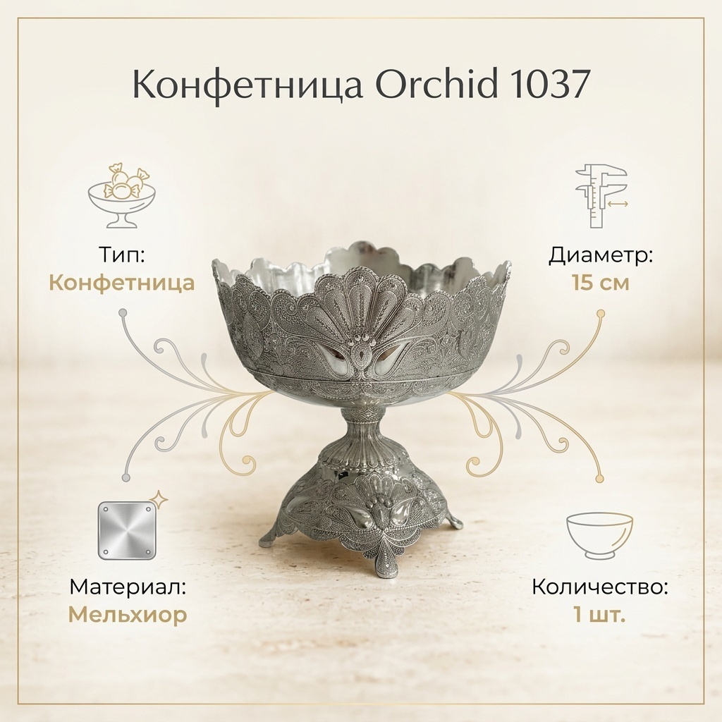 Orchid конфетница 1037 круглая 1 шт