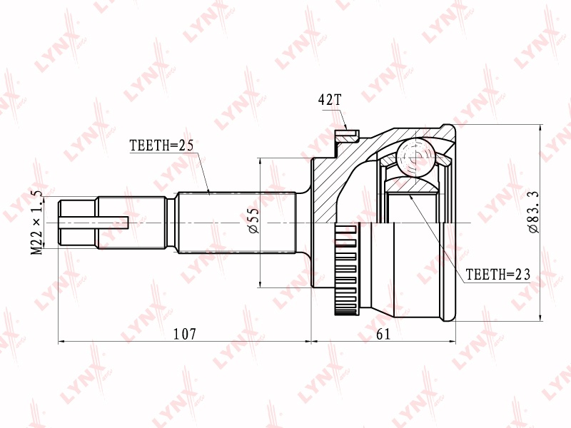 LYNXauto шрус CO5725A