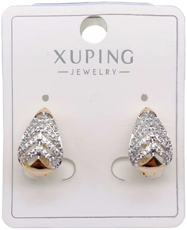 Серьги Xuping бижутерный сплав, медицинское золото, кристалл