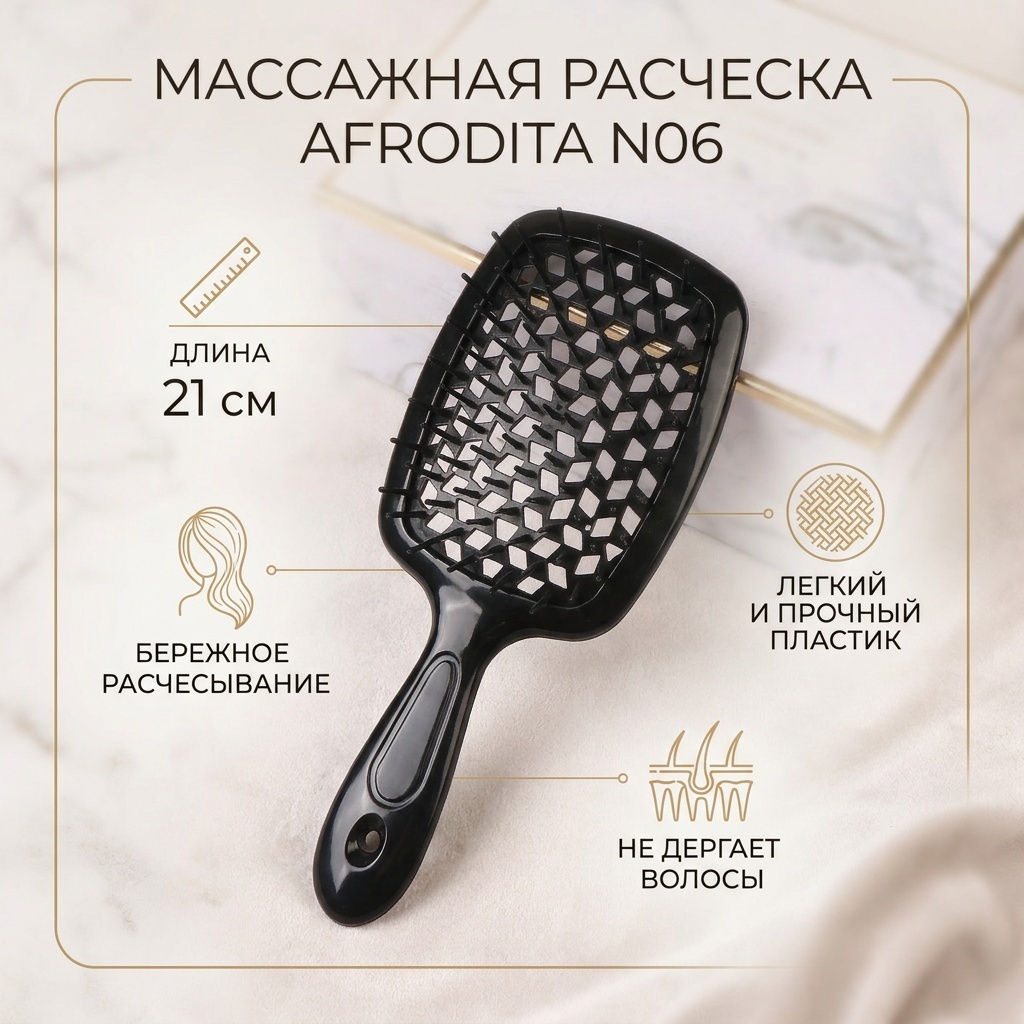Afrodita массажная расческа 21 см