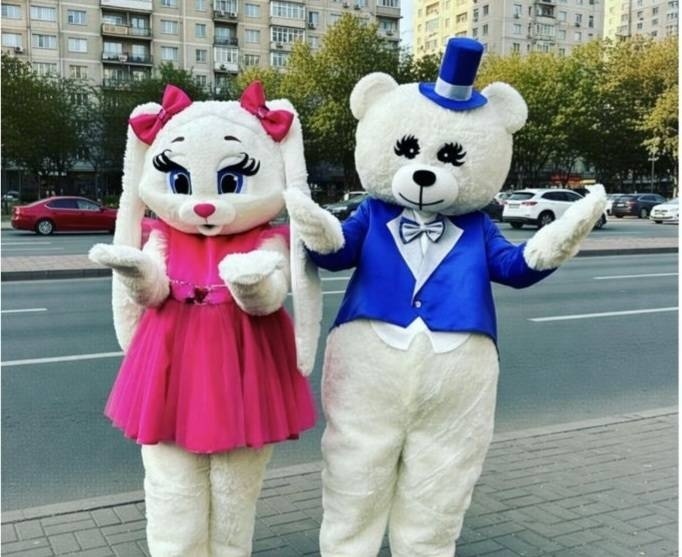 Карнавальный костюм Карнавальный костьюм мишка тедди и зайка белый
