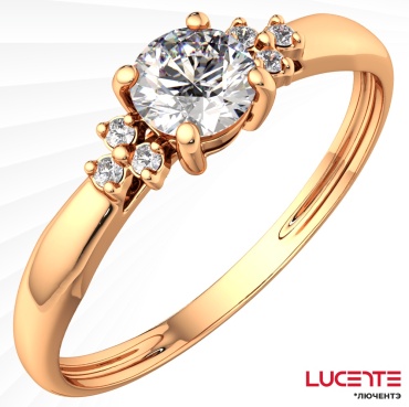 Lucente ZO-210654.14K.R_18 размер 18 вес 0.89 г золото, фианит
