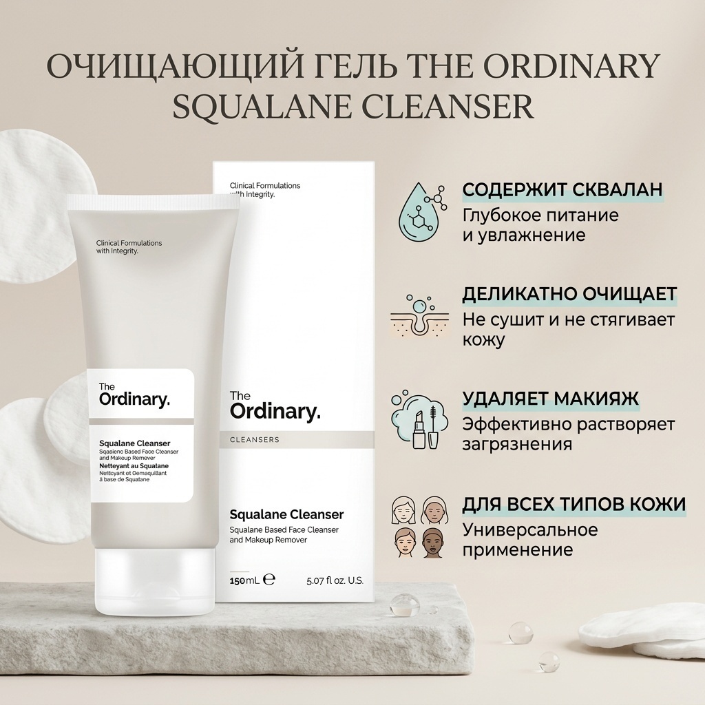 The Ordinary Squalane Cleanser гель 150 мл