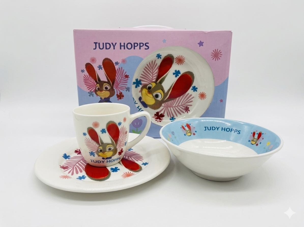 Сервиз на 1 персону JUDY HOPPS, предметов: 3, детский, керамика