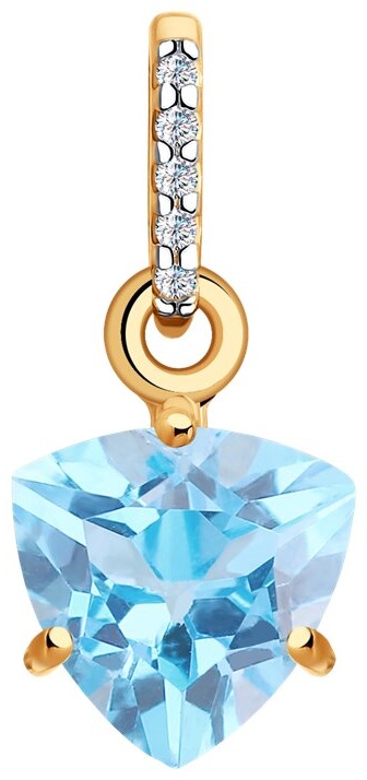 Подвеска Diamant 7646707 вес 0.722 г золото, топаз