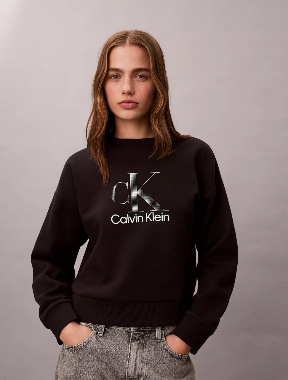 Свитшот Calvin Klein логотип с монограммой черный