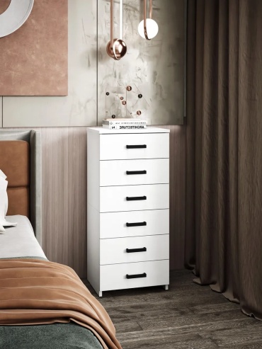 Комод ADKmebel Saltora8, 40.4x32.2x90.2 см, белый