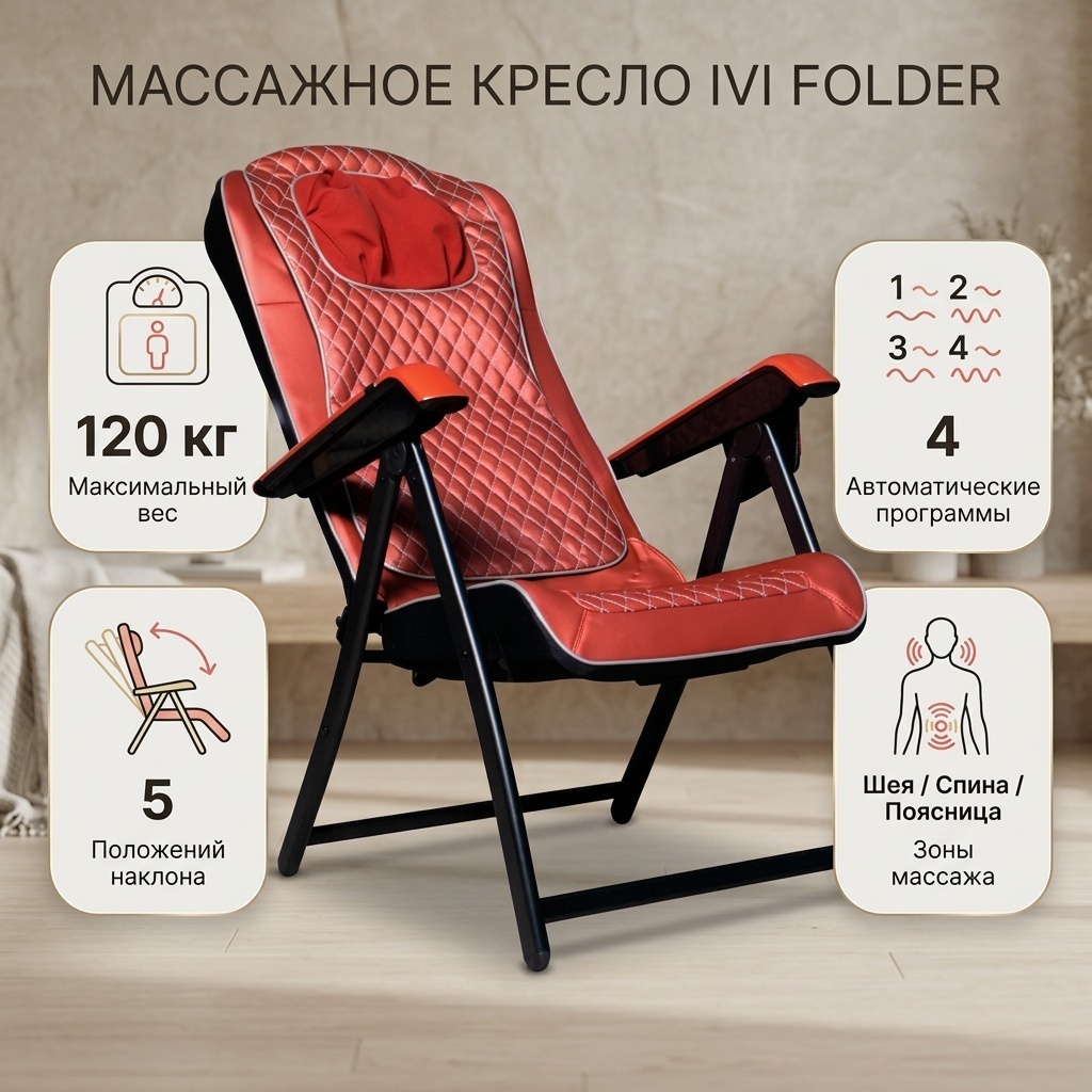 Массажное кресло IVI Folder до 120 кг 4 программ