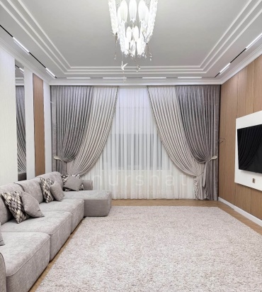 Комплект OKA HOME 500x290 см 5 шт, сетка, жаккард, шенилл, бежевый, серый