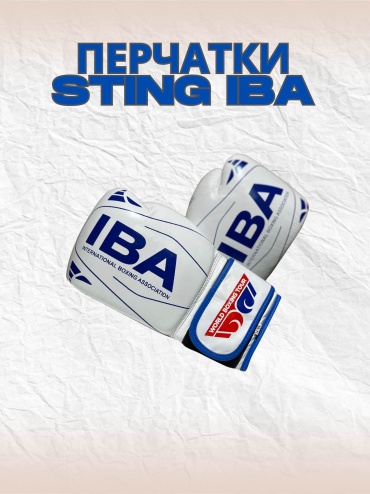 Боксерские перчатки STING 10 oz белый, синий
