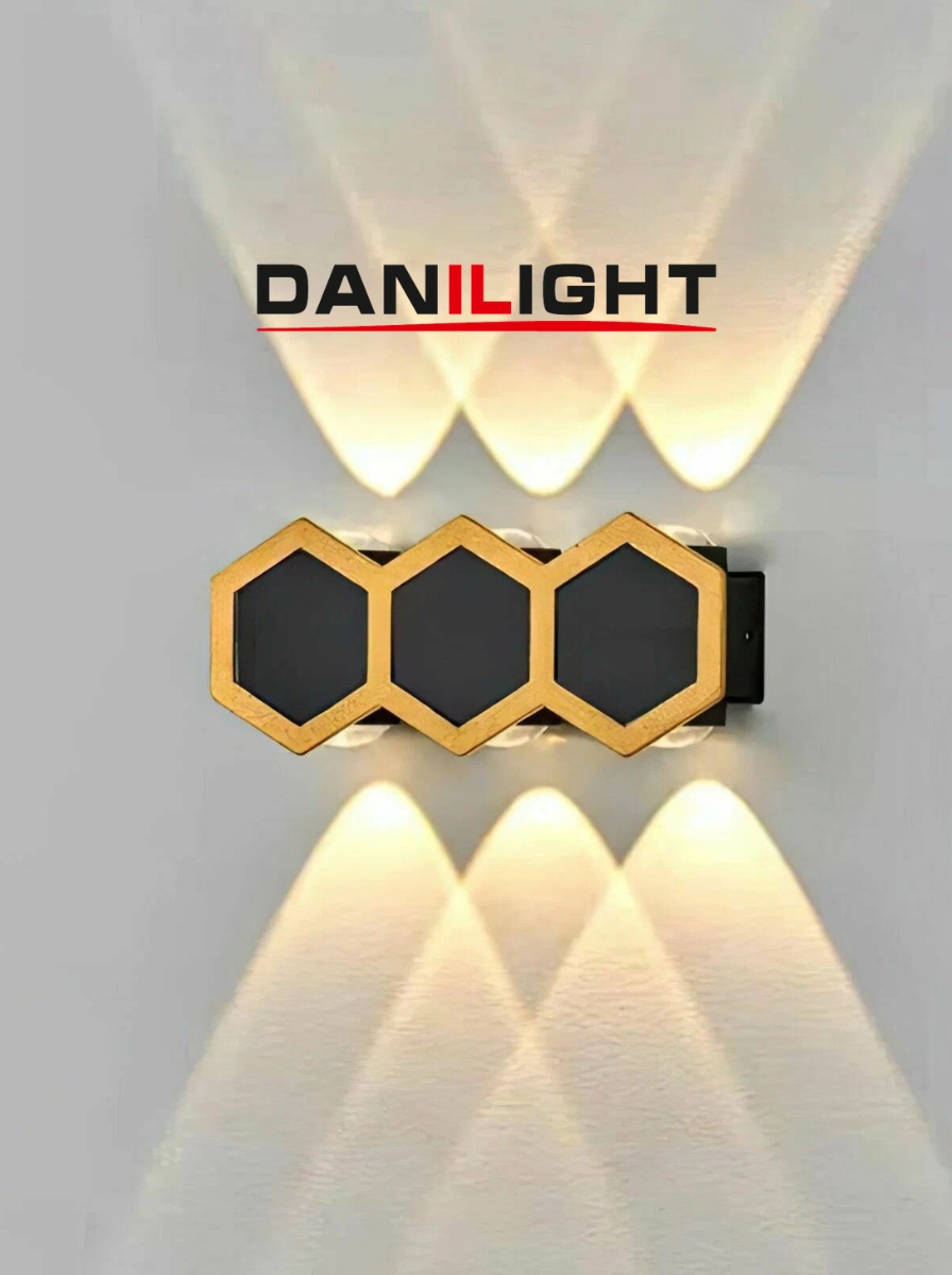 Бра настенный Danilight LED, черный, золотистый