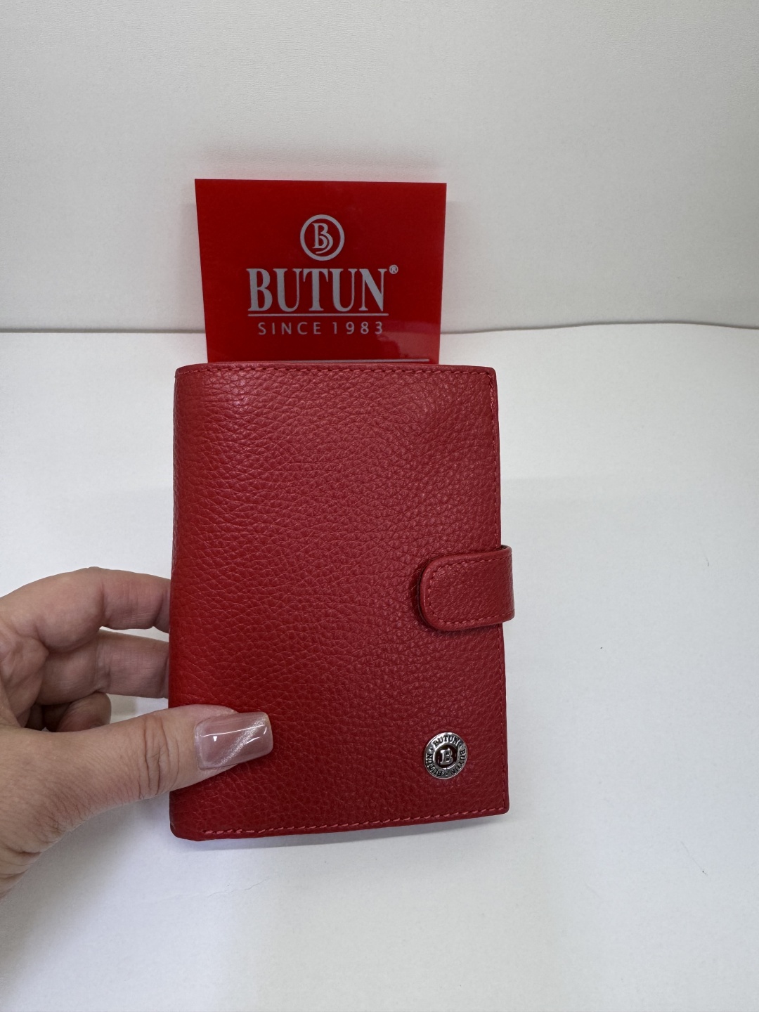Портмоне BUTUN натуральная кожа красный