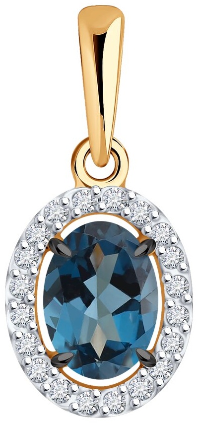 Подвеска Diamant 4439455 вес 0.9975 г золото, фианит