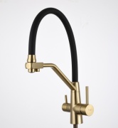 Смеситель с гибким изливом Frap F4374-53, латунь, цвет золотой