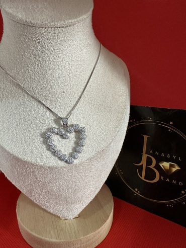 Колье JANASYL Brand JB007 длина 50.55 см вес 5 г серебро, фианит