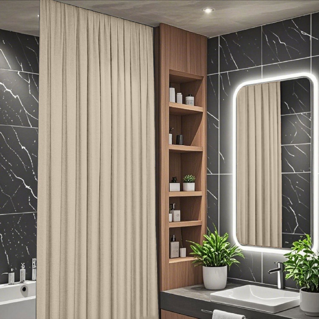 Штора для ванной AREA AREA 200x280 бежевый, лен