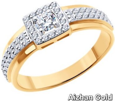 Кольцо Aizhan Gold Gold019341 размер 19 вес 2.44 г золото, фианит