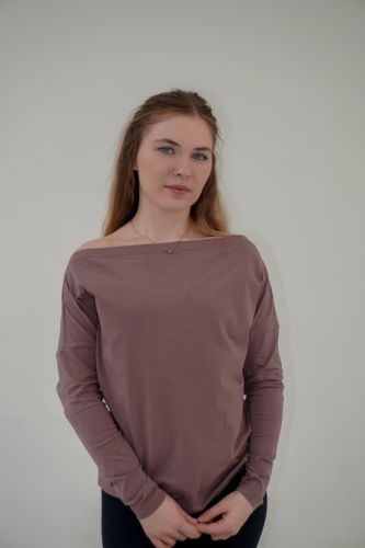 Лонгслив Lena_Nila светло-коричневый