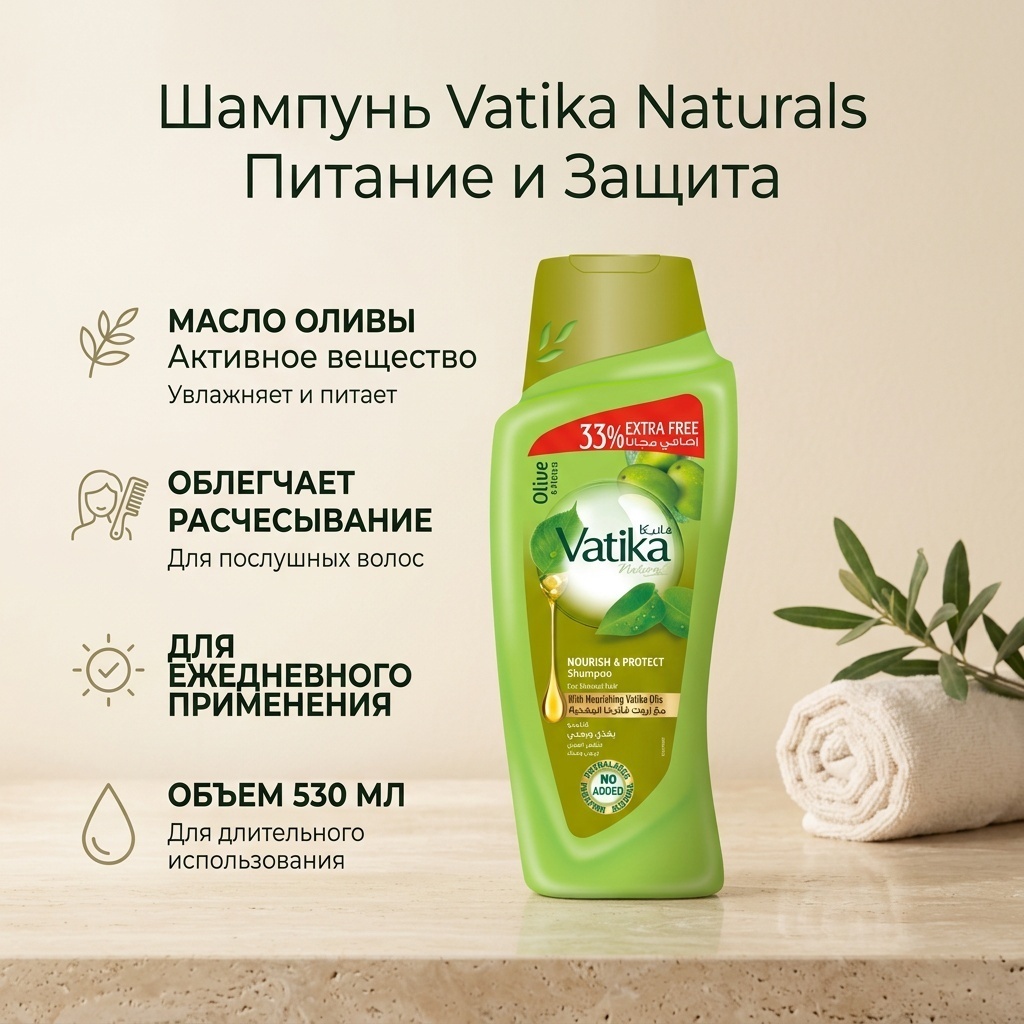 Vatika Naturals VATIKA NATURALS NOURISH & PROTECT шампунь 530 мл