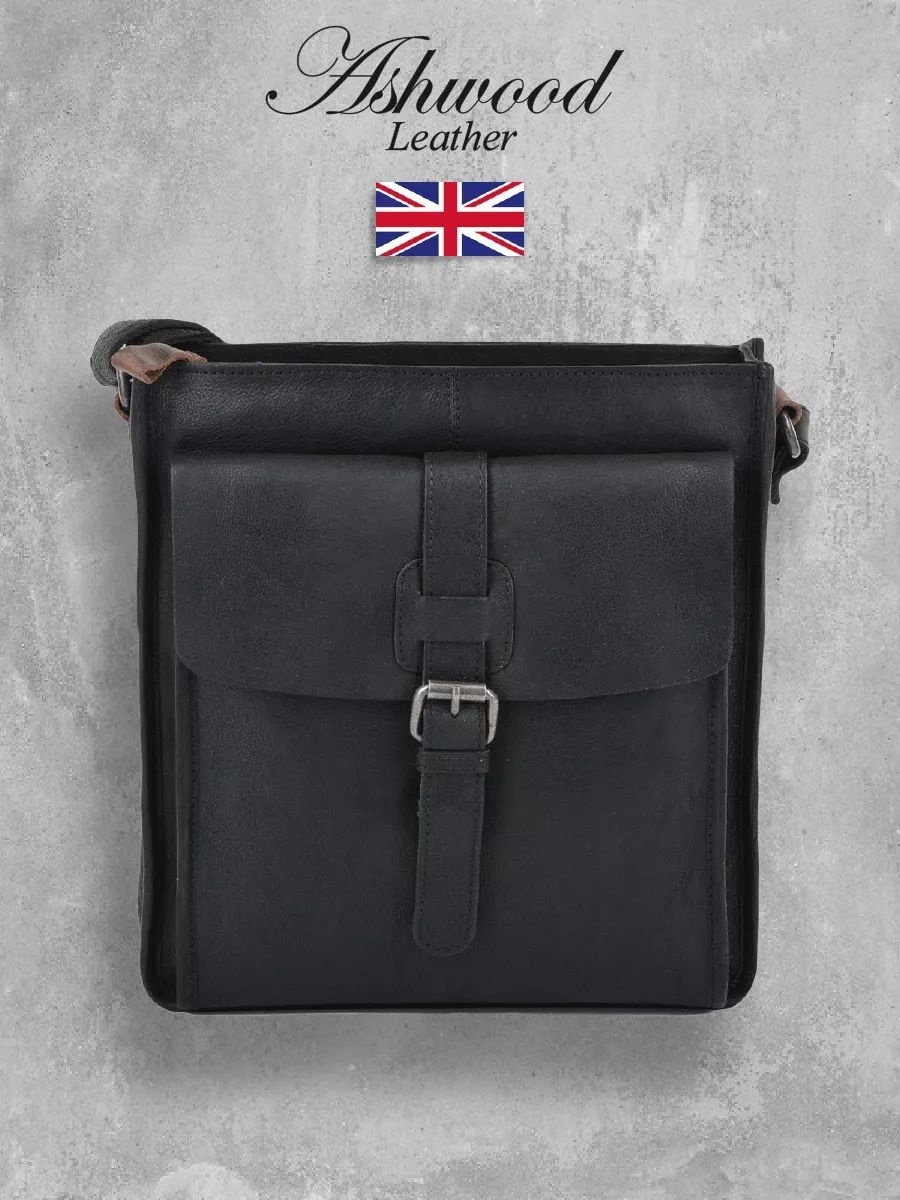 Мини-сумка Ashwood Leather натуральная кожа черный