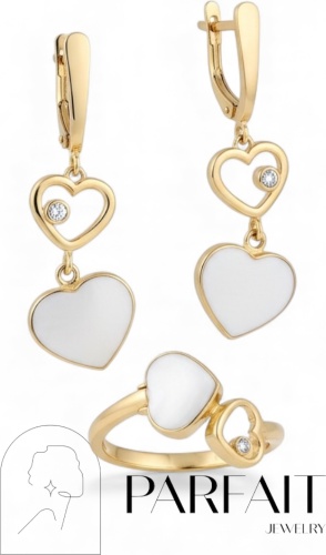 PARFAIT JEWELRY PJ_WhiteChprd_19размер_3 вес 5.75 г золото, фианит