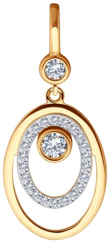 Подвеска Diamant 5934365 вес 1.3775 г золото, фианит