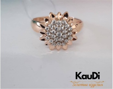 KauDi Кольцо _KauDi _123 размер 18 вес 2.05 г золото, фианит