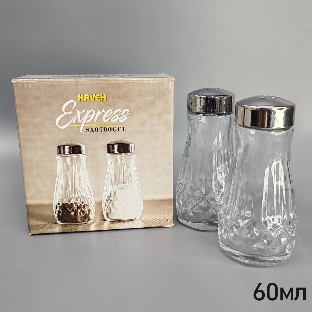 Солонка KAVEN Express #0700, пластик, стекло