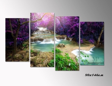 MP modulprint модульная картина Водопад в лесу 146x80 см