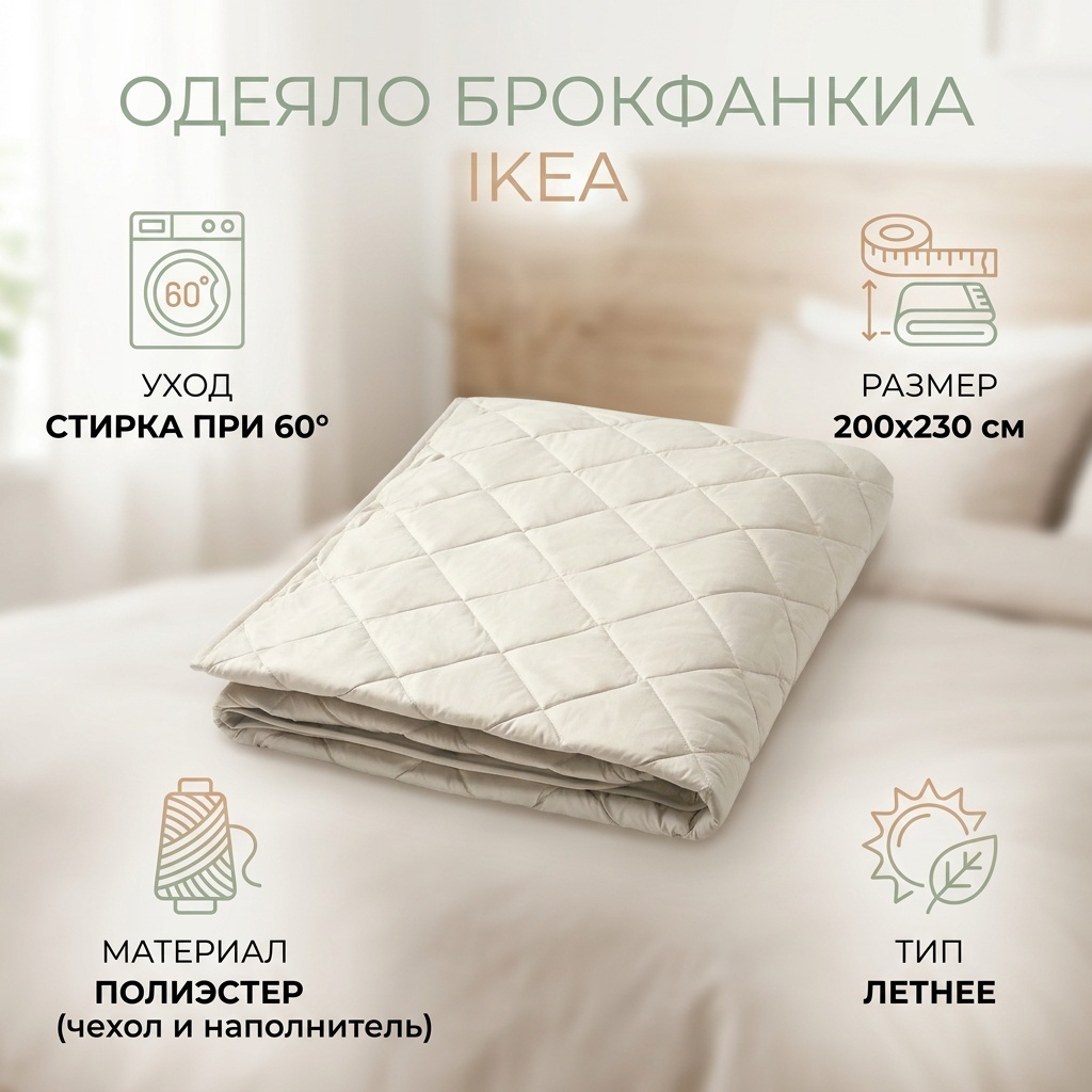 Одеяло IKEA БРОКФАНКИА33 200x230 летнее