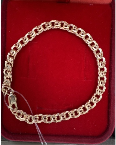MANAR GOLD MNR_SH5880 длина 19 см, вес 3.6 г золото, плетение бисмарк