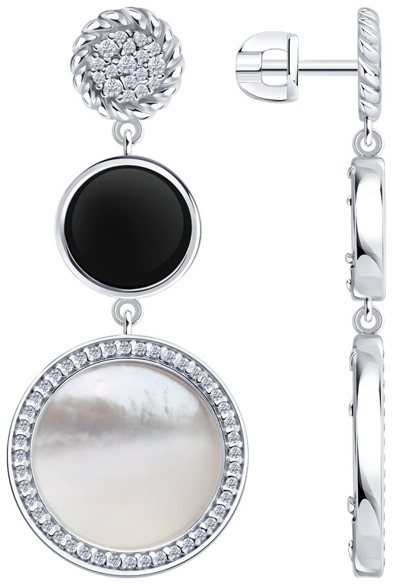 Пусеты Diamant V53543 вес 8.85 г серебро, фианит