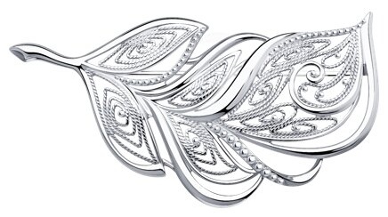 Брошь Diamant 94-140-00700-1 вес 7.16 г серебро, без вставок